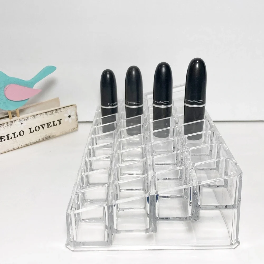 Bino Acrylic Lipstick Organizer Tiered Holds 36 Lipsticks Clear NEW
